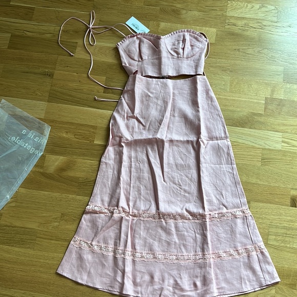 NWT Reformation rima linen two piece skirt set - Picture 6 of 11